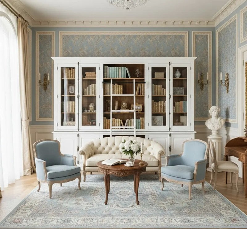 Landhausstil Bücherregal Vitrine 300x228x50 cm Kiefernholz massiv
