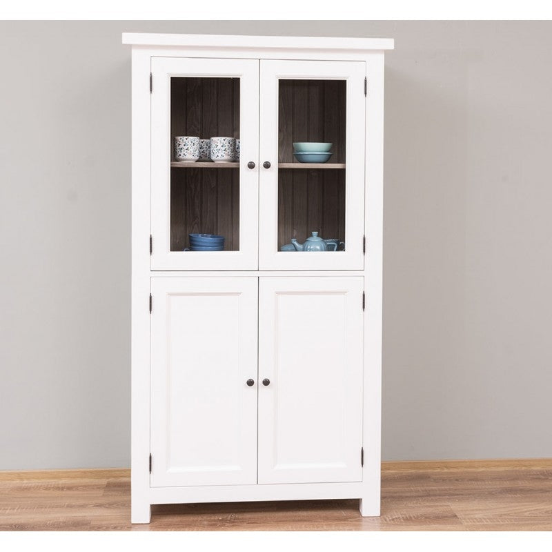 Büffet-Schrank Weiß Kiefernholz Massiv 100x180x50cm