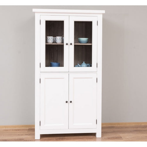 Büffet-Schrank Weiß Kiefernholz Massiv 100x180x50cm