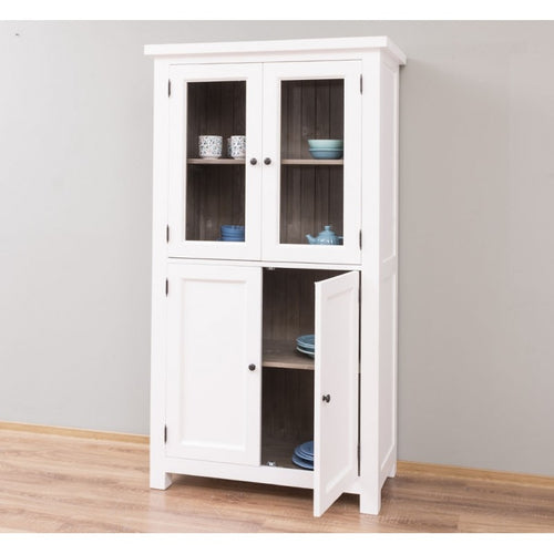 Büffet-Schrank Weiß Kiefernholz Massiv 100x180x50cm