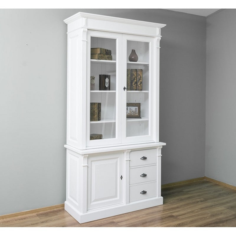 Büffet-Schrank Weiß Kiefernholz Massiv 120x228x51cm
