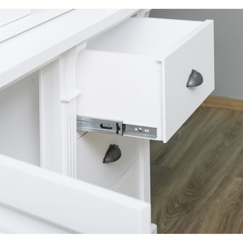 Büffet-Schrank Weiß Kiefernholz Massiv 120x228x51cm