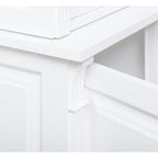 Büffet-Schrank Weiß Kiefernholz Massiv 120x228x51cm