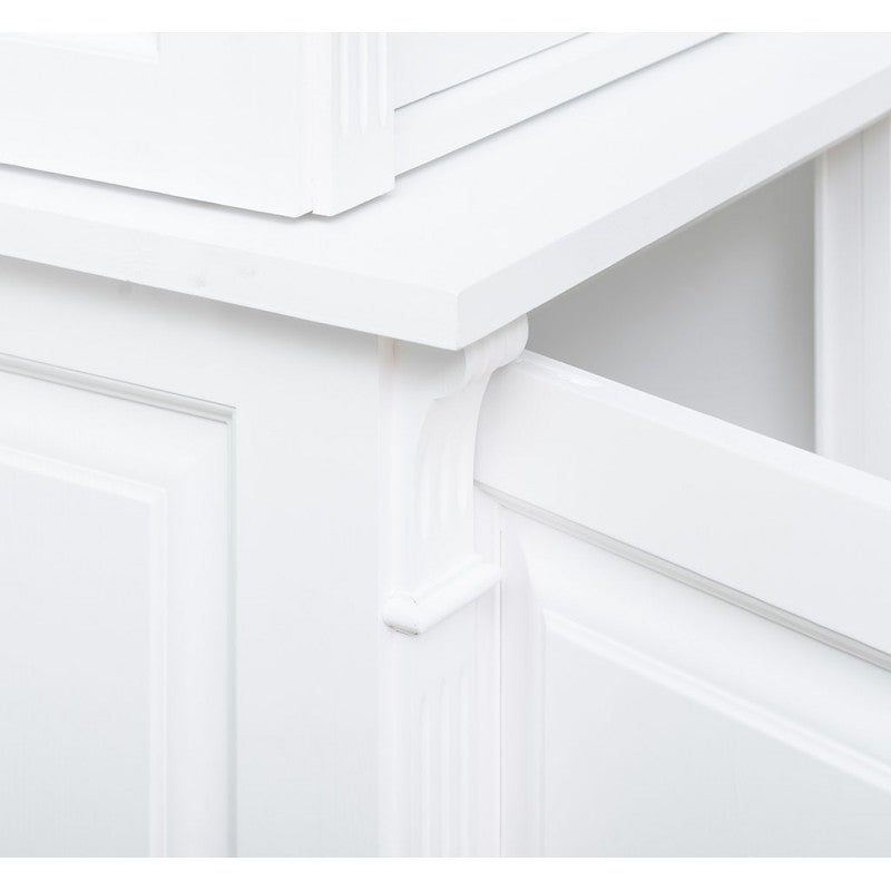 Büffet-Schrank Weiß Kiefernholz Massiv 120x228x51cm