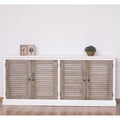 Kommode Weiß-Natur Kiefernholz Massiv 209x90x37cm