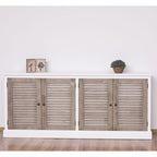 Kommode Weiß-Natur Kiefernholz Massiv 209x90x37cm