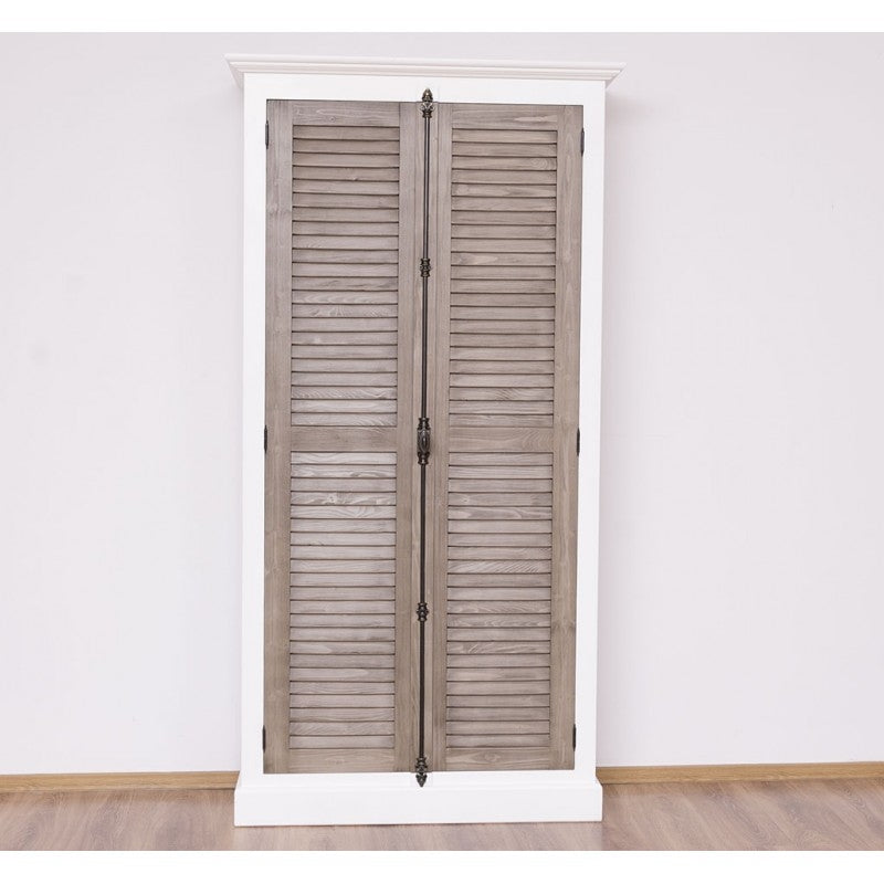 Schrank Weiß-Natur Kiefernholz Massiv 109x210x40cm