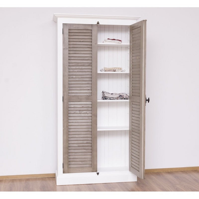 Schrank Weiß-Natur Kiefernholz Massiv 109x210x40cm