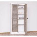 Schrank Weiß-Natur Kiefernholz Massiv 109x210x40cm