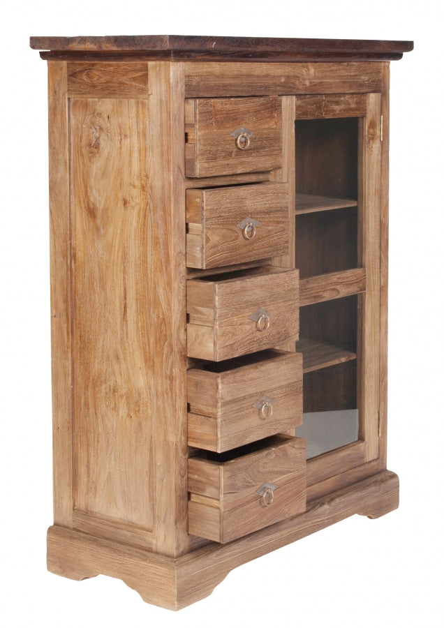 Teakholz Schrank Natur 86x122x39cm Massiv