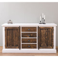 Kommode Weiß-Natur Kiefernholz Massiv 180x93x48cm