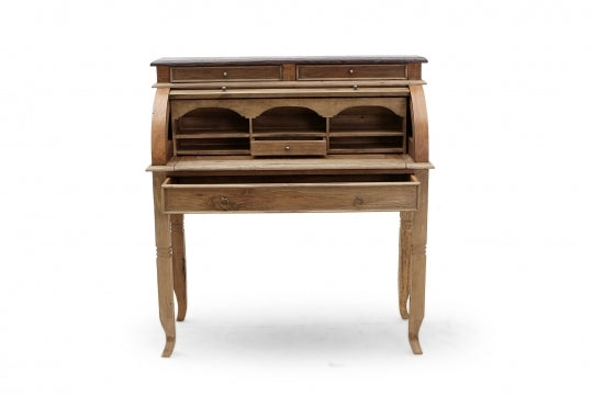 Teakholz Sekretär Natur 100x106x41cm Massiv