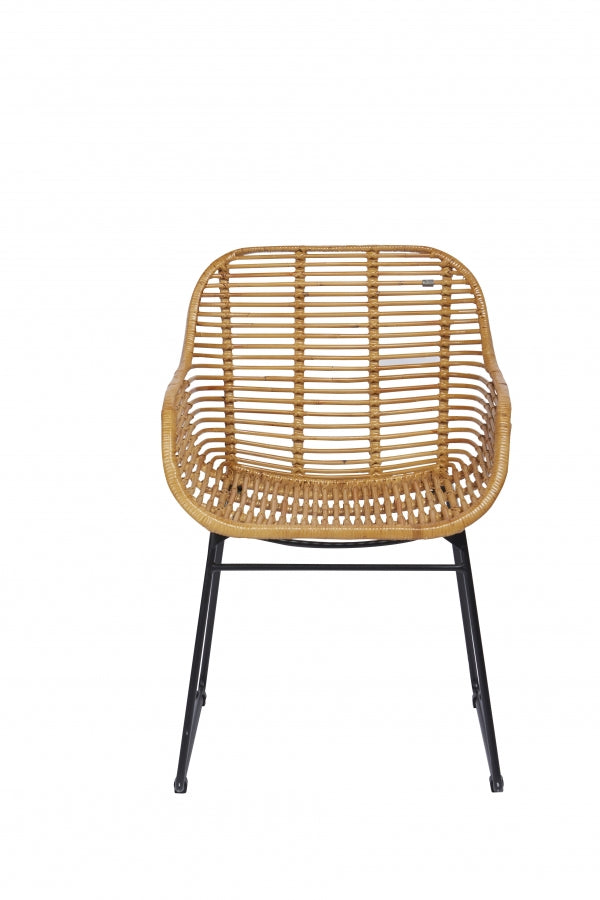 2er-Set Rattanstuhl mit Kufengestell 56x84x59cm