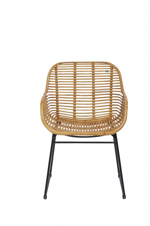 2er-Set Rattanstuhl mit Kufengestell 56x84x59cm