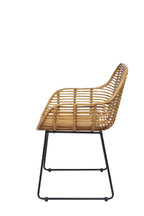 2er-Set Rattanstuhl mit Kufengestell 56x84x59cm